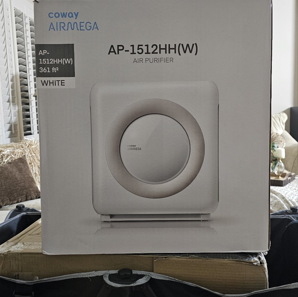 Coway Airmega AP-1512HH(W) True HEPA Purifier with Air Quality Monitoring, Auto,